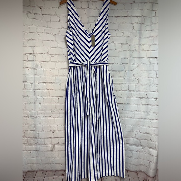 NEW J. Crew Re-Imagined Striped Wide Leg Summer Jumpsuit Size 10 - Picture 9 of 9